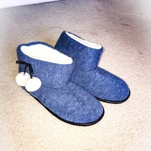 Navy blue bootie slippers